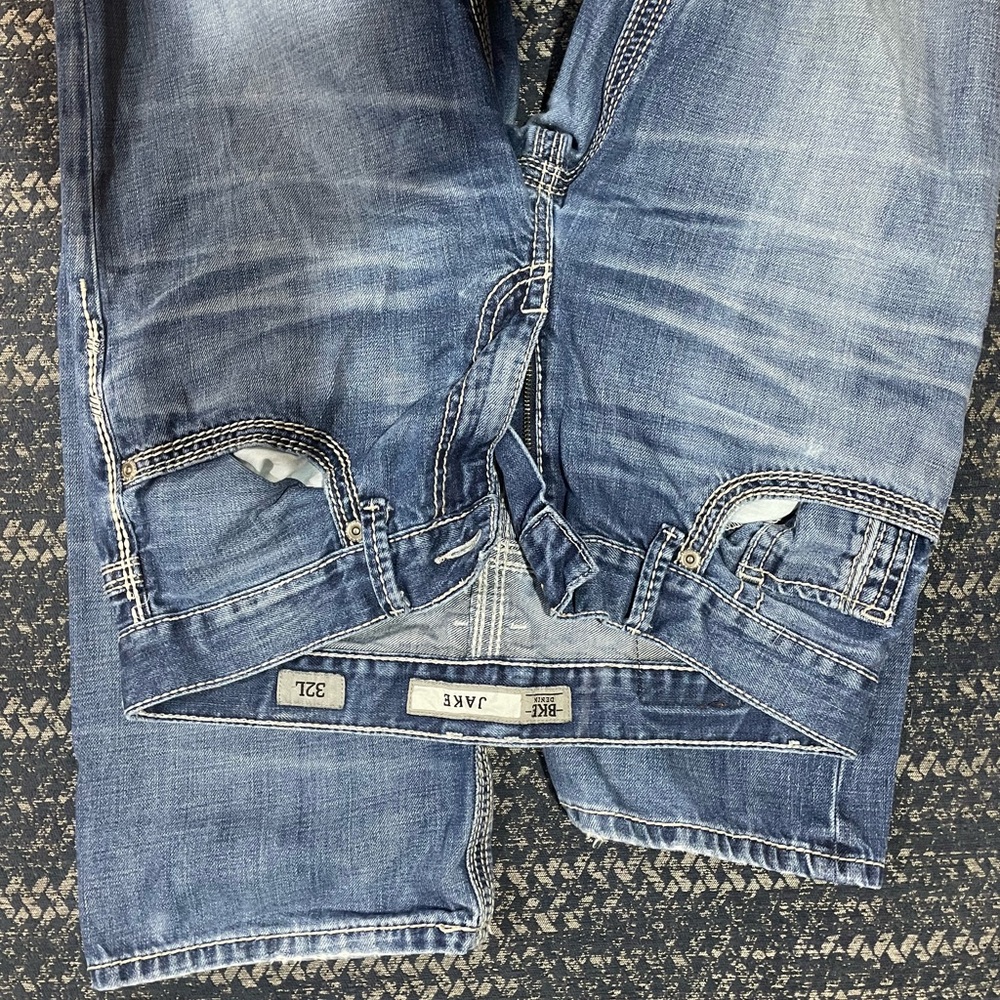 BKE Men's Straight Jeans in Faded Blue